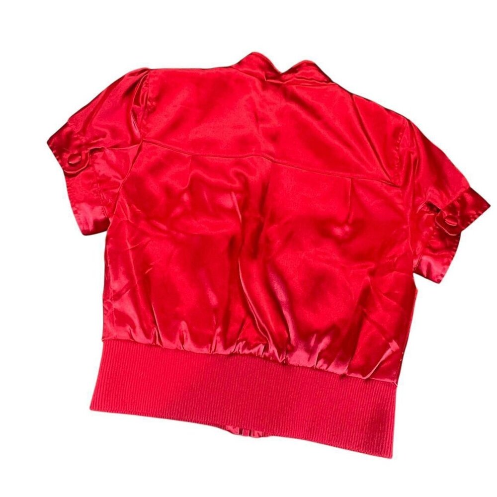 Y2K Ashley Red Ruffle Zip Up Jacket - Picture 8 of 8